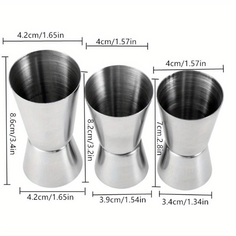 3pcs/set 15/30 20/40 25/50ml Stainless Steel Measuring Cups Party Wine Cocktail Shaker Double Tone Jigger Shot Drinks Rectification Mixed