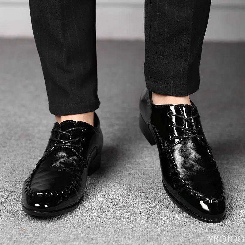 Large Size Men's Leather Shoes Casual Business Dress Shoes Versatile Comfort Wedding Loafers High Quality Lace Up Male Footwear