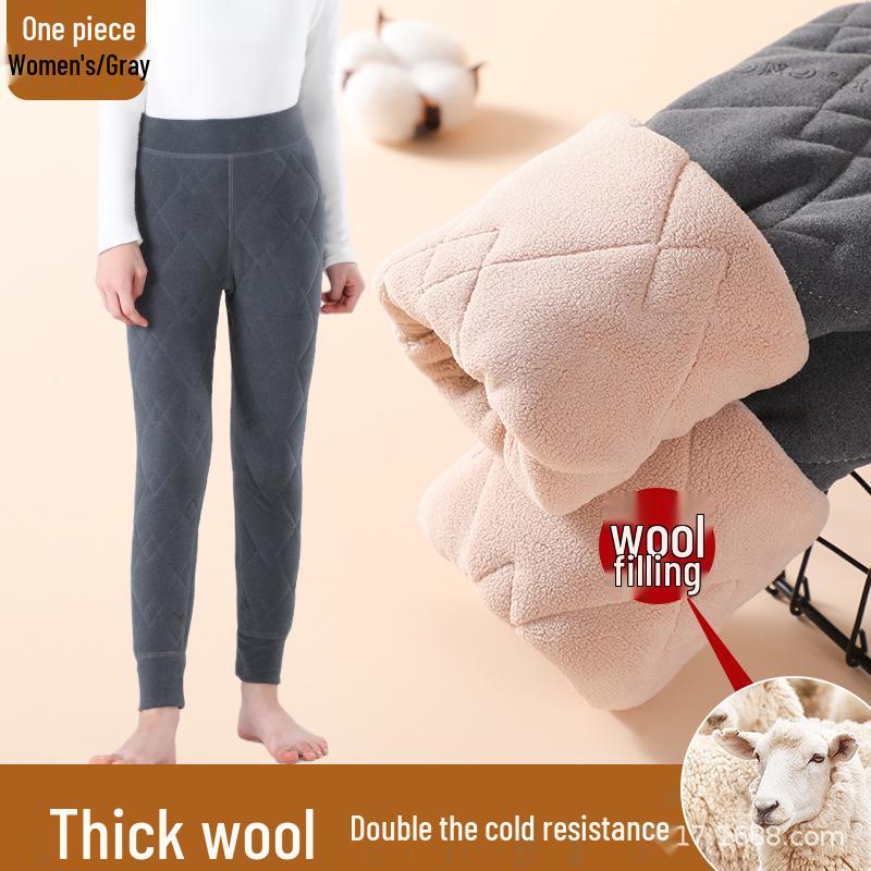 Girls' Winter Thermal Pants: Cotton Inner Layer, Fleece-Lined Wool, Perfect for School Uniforms, Sizes Small to Large.