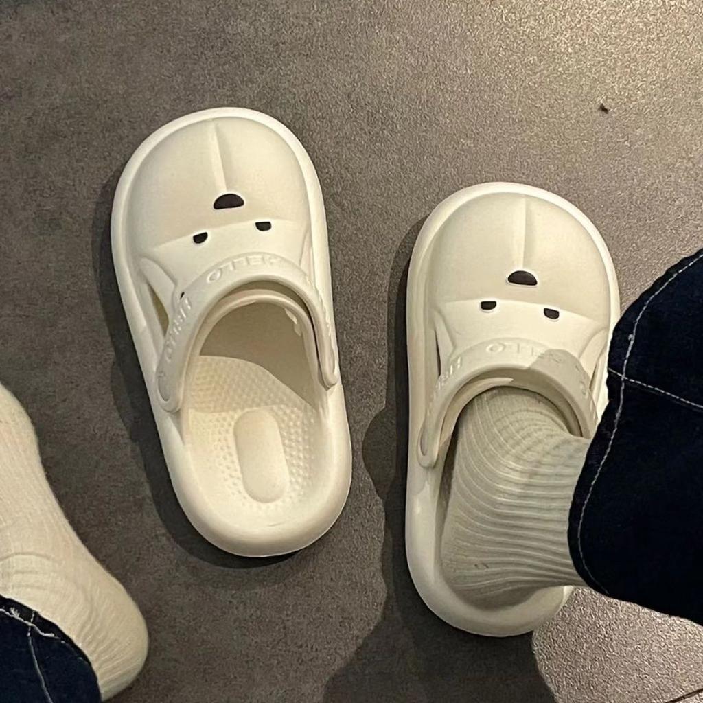 Módní dámské pantofle a dámské sandály Kawaii měkké boty roztomilé zvířecí nazouváky bílé léto 2024 v akci stylové ale levné