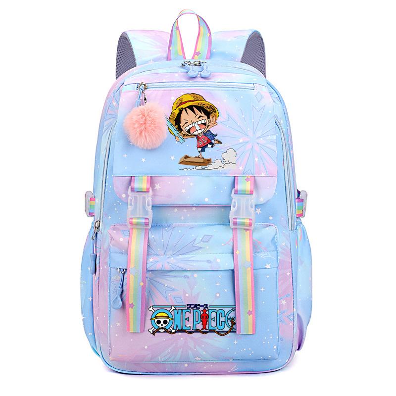Anime One Piece Batoh Roztomilý Dámský Vodotěsný Batůžek pro Studenty, Teenagery, Děti, Narozeninové Dárky, Aktovka, Dámská Cestovní Volnočasová Taška, Ruksak, Mochila