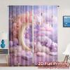 2pcs   2D FLAT PRINTING Curtains (Without Rod) Dreamy Moonland Modern Curtain Modern Durable Polyester Curtains Thermal