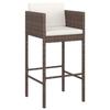 VidaXL Ensemble de bar de jardin 9 pcs avec coussins marron poly rotin, ensemble de table de bar, table et chaise de bar, 3200650