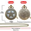 Vintage Bronze Clamshell Pentagram Hollow Carving Male Female Gift Quartz Pocket Watch