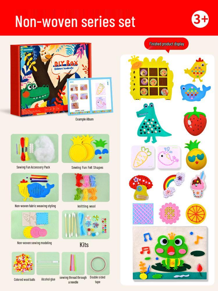 International Kindergarten DIY Kit: Chenille Stems, Pompoms & Non-Woven Fabric for Handmade Art Projects
