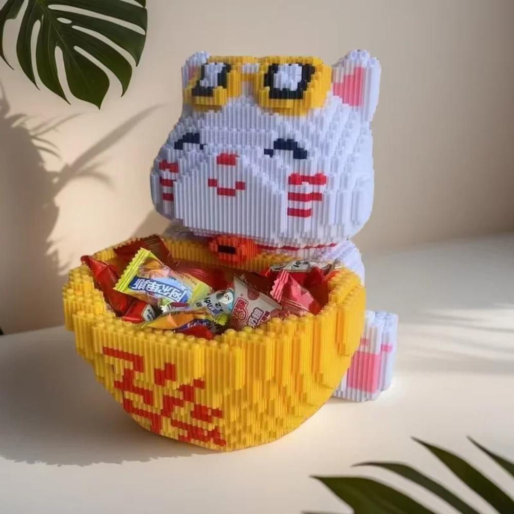 6466 Pocket Flying Cat DIY Model Building Blocks, Creative Puzzle Building Blocks Designed for Young and Adults, Home Decoration