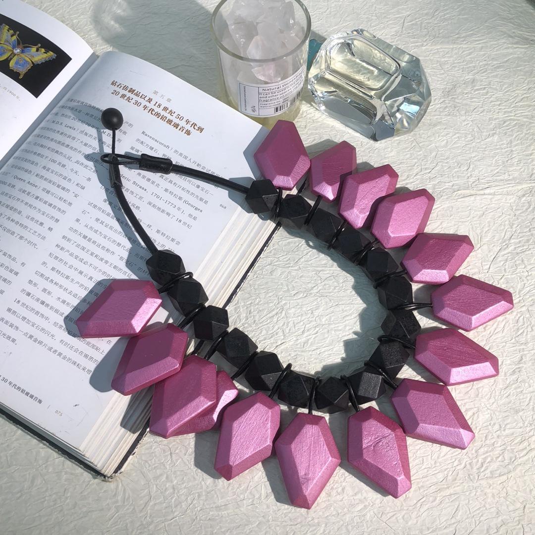 Monise style ebony handmade leather rope exquisite fashion niche antique versatile necklace necklace