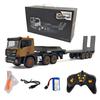 1Celsius18 Scale Remote Control Flatbed Truck 9 Channel RC Construction Vehicle with Detachable Trailer