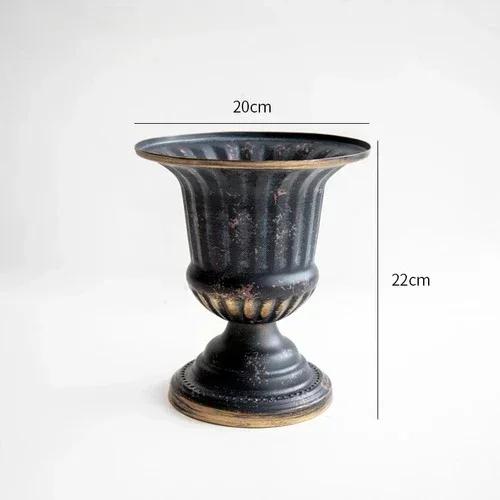 Golden Classical Flower Ware Flower Weng Retro European Iron Floral Pot Living Room Premium Silver Decoration Flowers Vase