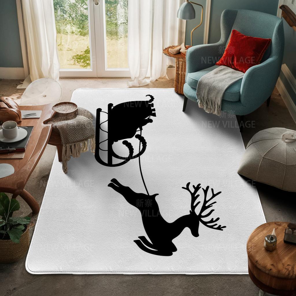 House Entrance Carpet Home Door Mat Living Room Bath Foot Bathroom Non-slip Water Absorption Rugs Bath Merry Christmas Winter