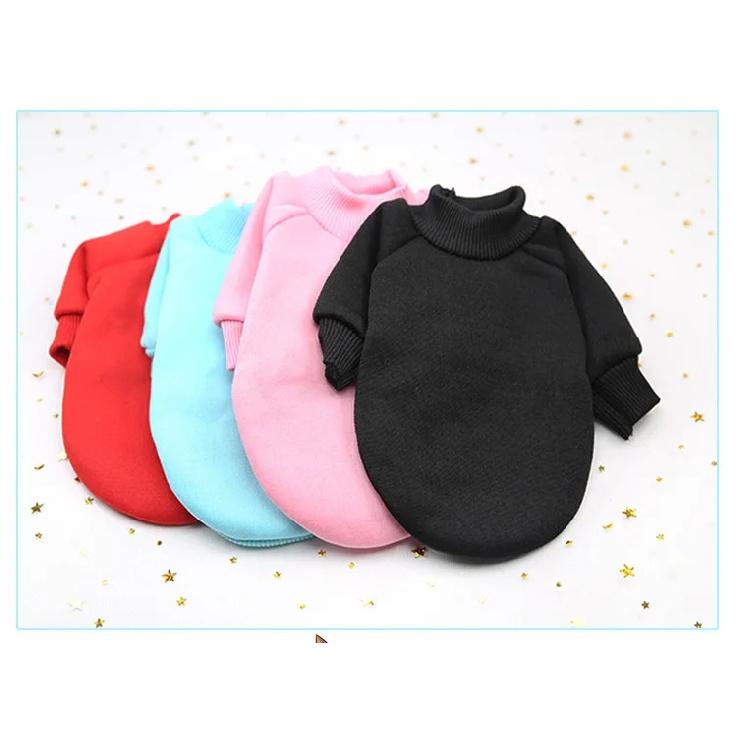 2024 Warm Autumn Dog Coats Solid Soft Fleece Wear Cotton Winter Jackets Sweater Cat Lovely Outdoor Small Pet Product Clothes