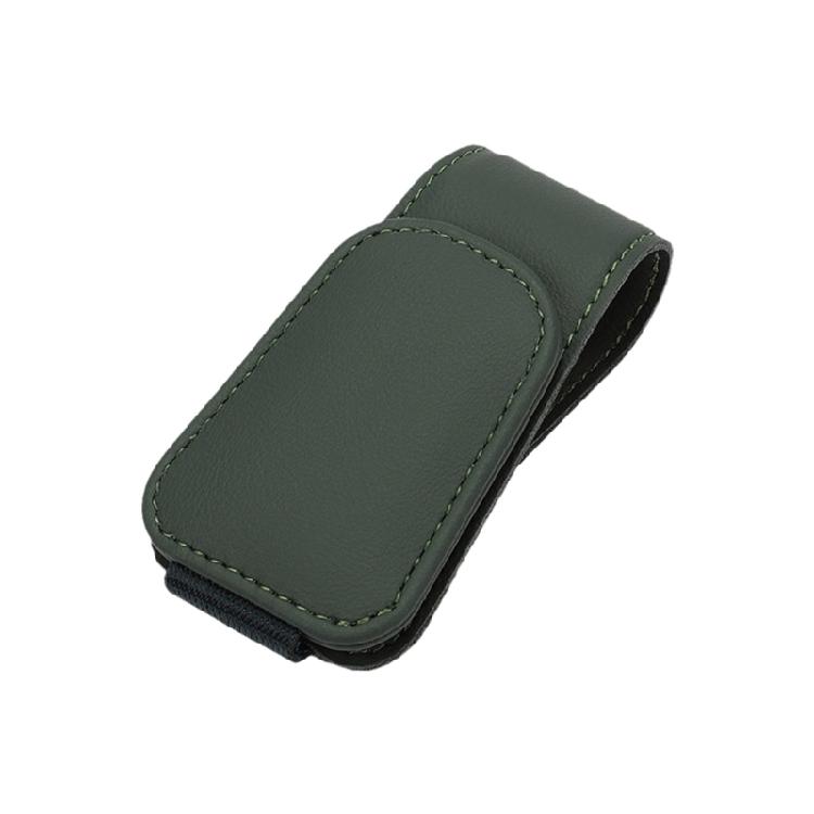 Car Sun Visor Glasses Mount Ticket Card Holder Magnetic Leather Hanger Clip