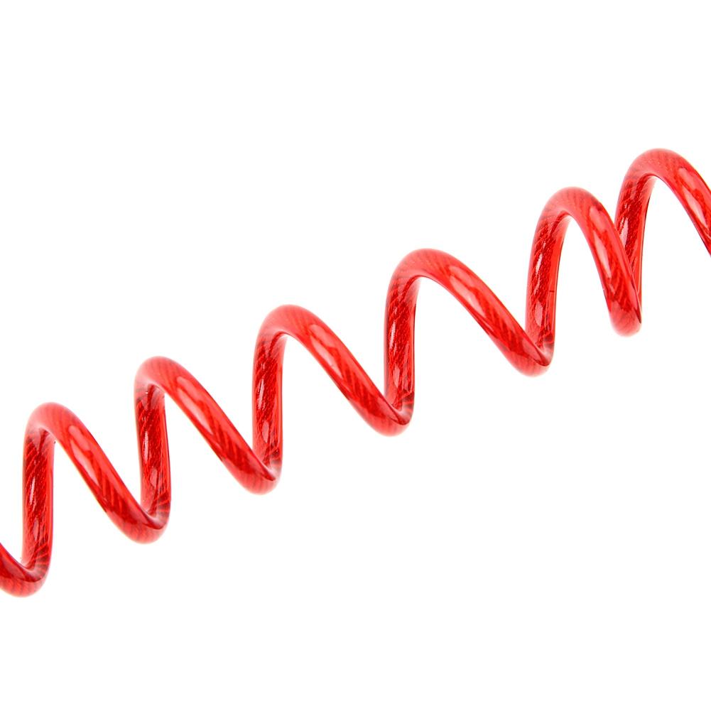 Tyverisikring Stålvaierlås Sikkerhet Fjær Påminnelsesvaierlås for Sykkel Motorsykkel(rød)