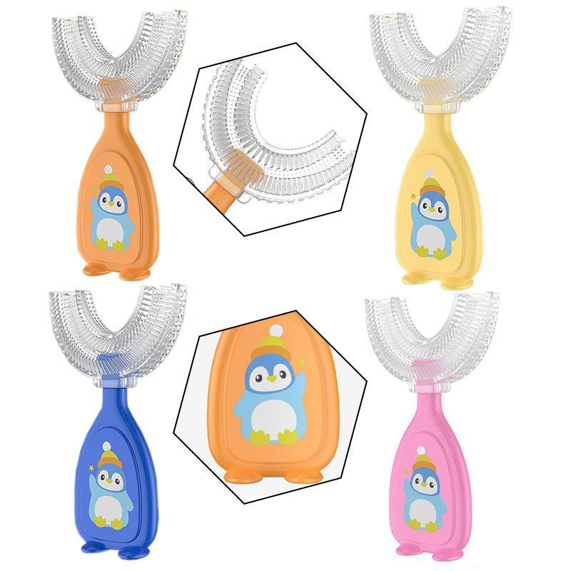 U Children Shaped Silicone Toothbrush Kid Baby Infant Oral Cleaning Manual