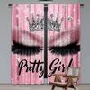 2Pcs Eyelash Curtainsstylish Pink Sparkles Blackout Curtains Adult Eyelash Diamond Aesthetic Curtains Drapes Makeup Eyelash