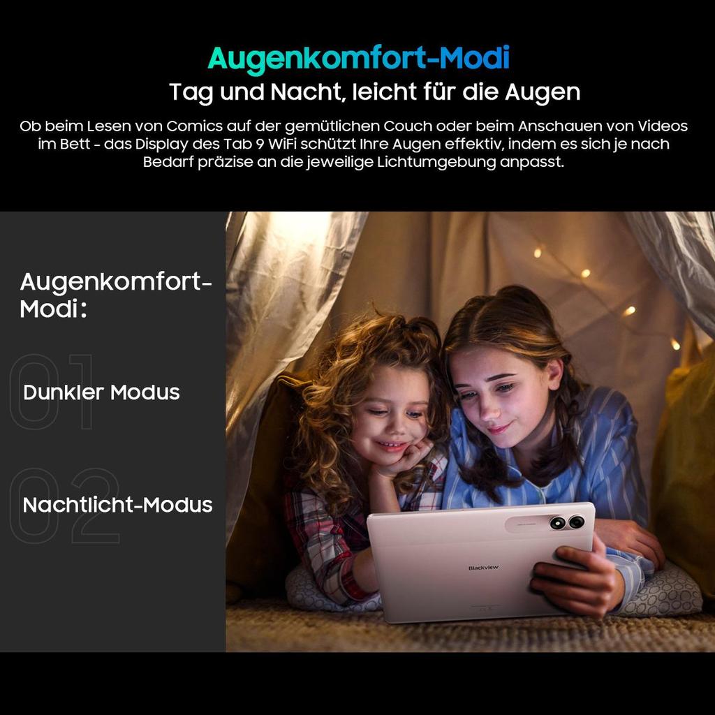 Blackview Tabletă Tab 9 WiFi Android 15 – Ecran Mare 2K FHD+ de 11 inch, 18GB 256GB