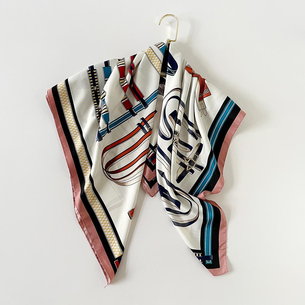New Spring and Summer Twill Printed Silk Scarf for Women High-end Design  Square Scarf  Fashionable Sunscreen  Headscarf