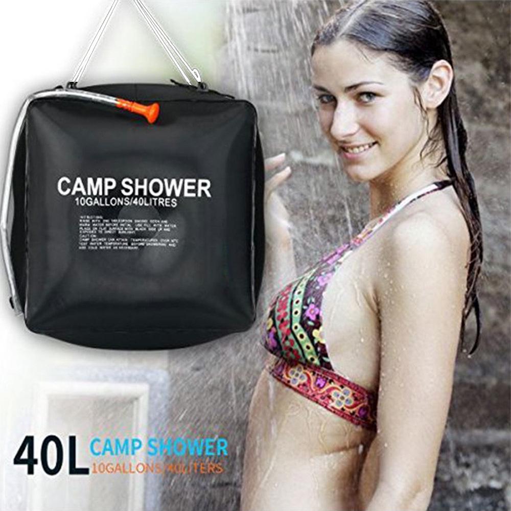 40L Solar Heated Outdoor Shower Bag - Waterproof PVC for Camping and Bathing