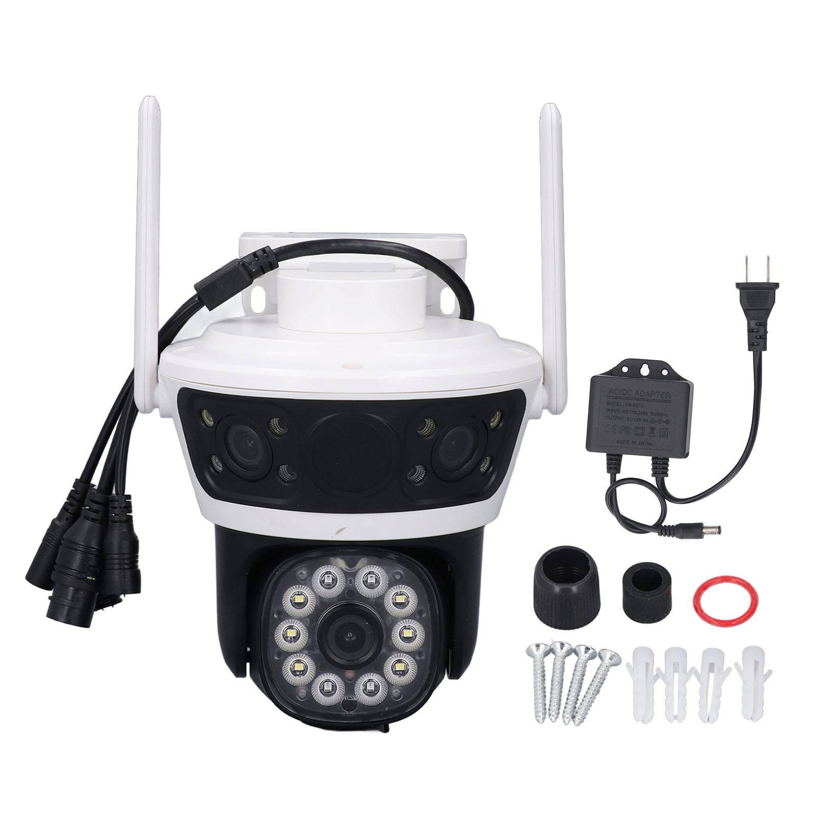 

Вулична камера безпеки, потрійний об єктив, 5 Мп, AI, детектор руху, кольоровий, IP66, водонепроникний, 2 сторони