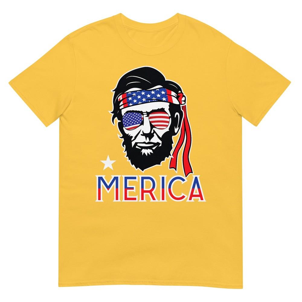 Abraham Lincoln 4th Of July Merica Unisex Unisex American Flag Tshirt
