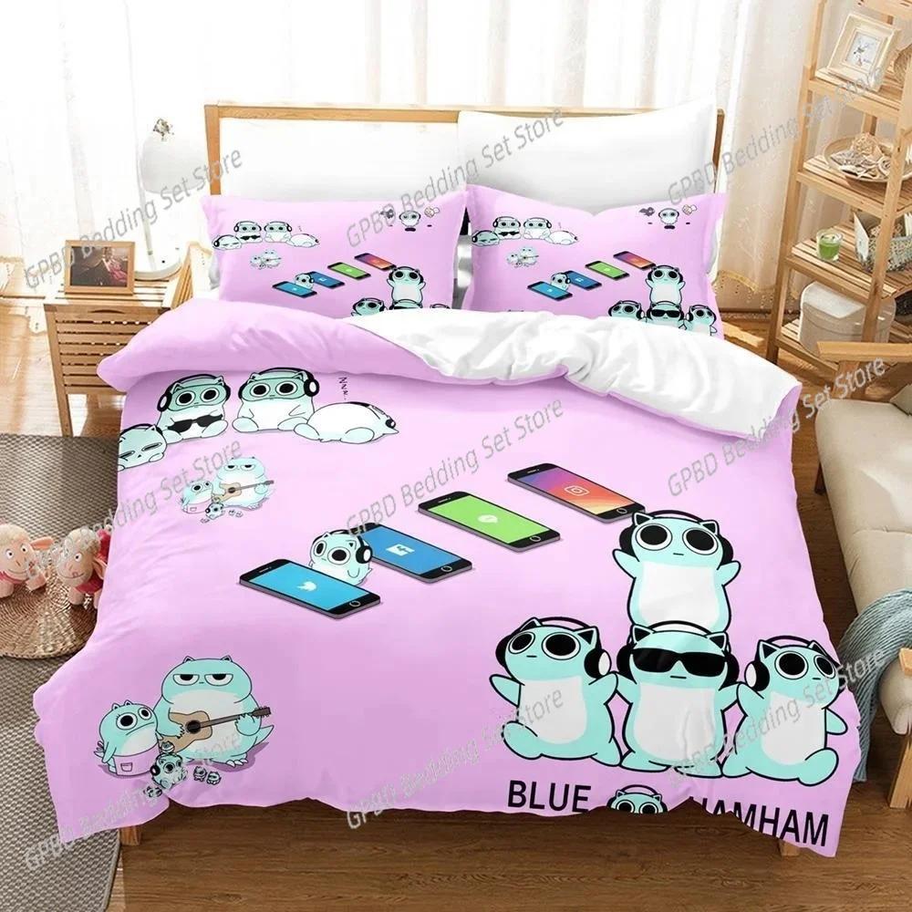 New 3D Print Anime Blue Hamham Bedding Set Bedroom Soft Modern Bedspreads Comefortable Duvet Cover Quilt Cover And Pillowcase