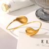 18K Gold-Plated Stainless Steel Teardrop Open Bangle – Versatile, Fashionable Bracelet for Women