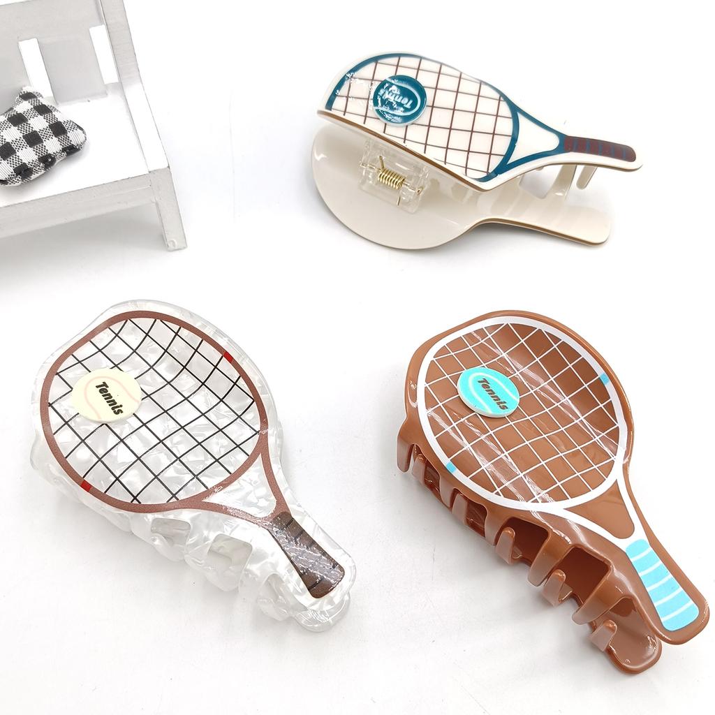 1pc Cute and Creative Sports Tennis Racket Accessories Clip On Disc Hair Shark Clip On Hair Accessories