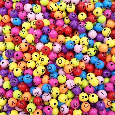 Domácí party potřeby Přívěsek 40ks 8mm Pro DIY Dopis Smile Náhrdelník Náramek Velkoobchod Šperky Výroba akrylových korálků