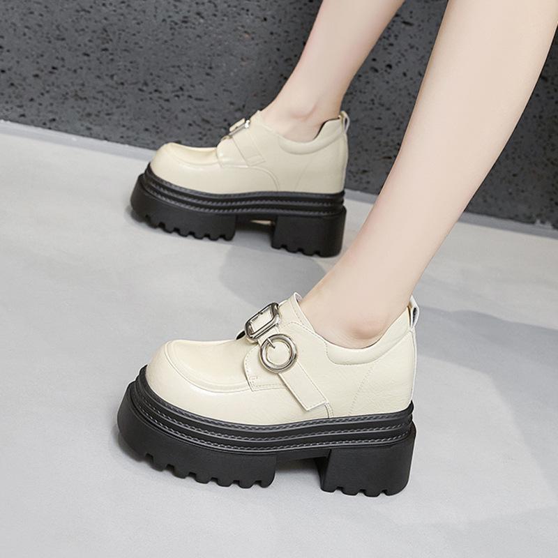 Women's 2025 Spring Fashion British-Style Thick-Soled Hidden Heel Loafers