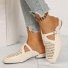 Fashion Hollow Out Closed Toe Flat Sandals Women Buckle Decor Soft Sole Non Slip Mules Slippers Summer Light Comfort Platform Beach Shoe
