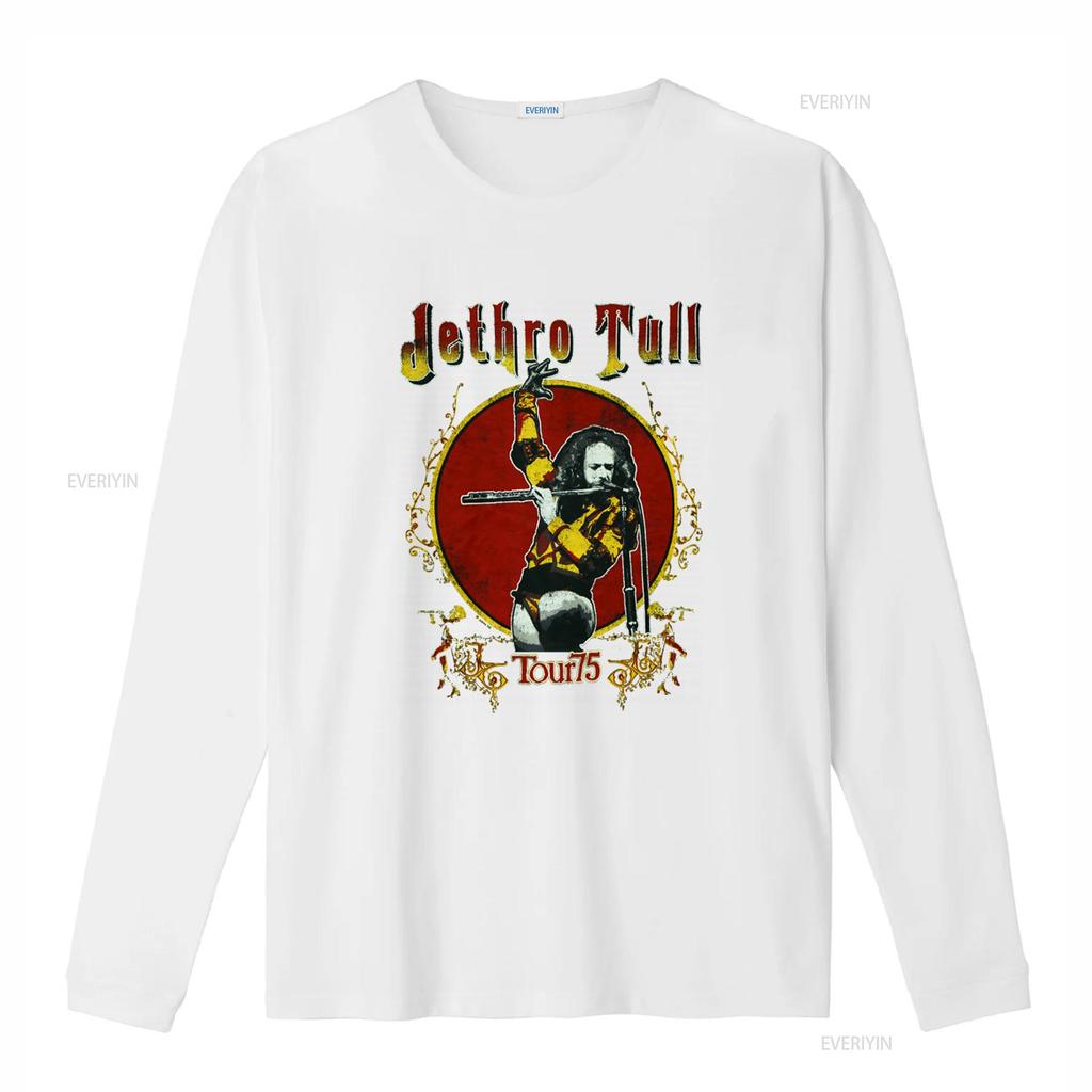 Jethro Tull Tour 75 Print T Shirt Rock Band Fan  vintage Washed graphic Soft Comfortable homme Versatile Stylish Stretched