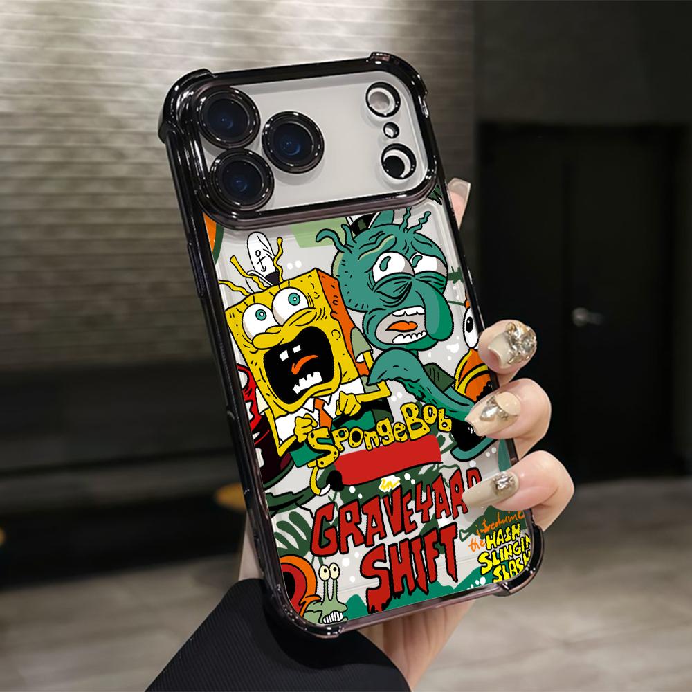 Cute SpongeBobs S-SquarePants Phone Case for Samsung Galaxy S26 S25 S24 S23 S22 S21 S20 FE Ultra Plus 5G Anti-drop Cover