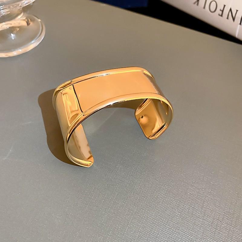 European-American Irregular Concave Bangle: Chic, Cold Style Luxury Bracelet for Women