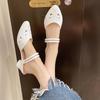 Yuzhihao Women's Summer Wedge Slippers - Hollow-Out Thick Heel Sandals with Single Strap.