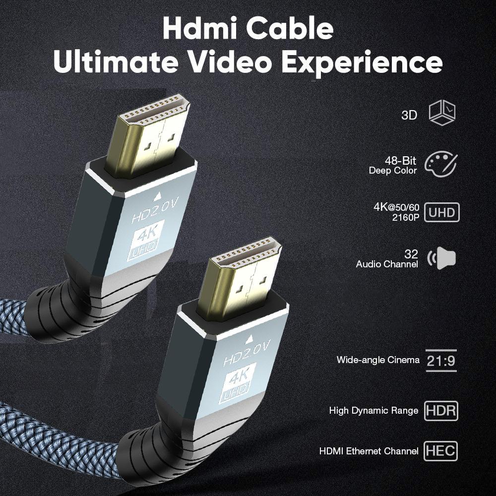 Cheap HDMI cable aluminum alloy nylon braided highquality 4K60 TV