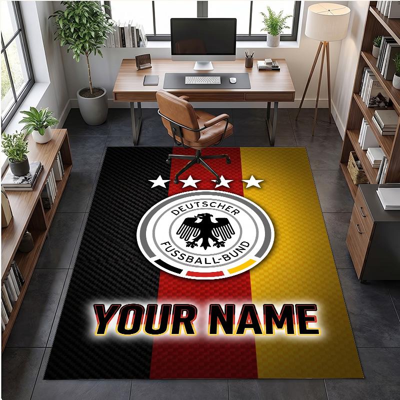 Crystal Velvet Rug Germany national football team Print Custom Name Text Floor Mat Home Decor