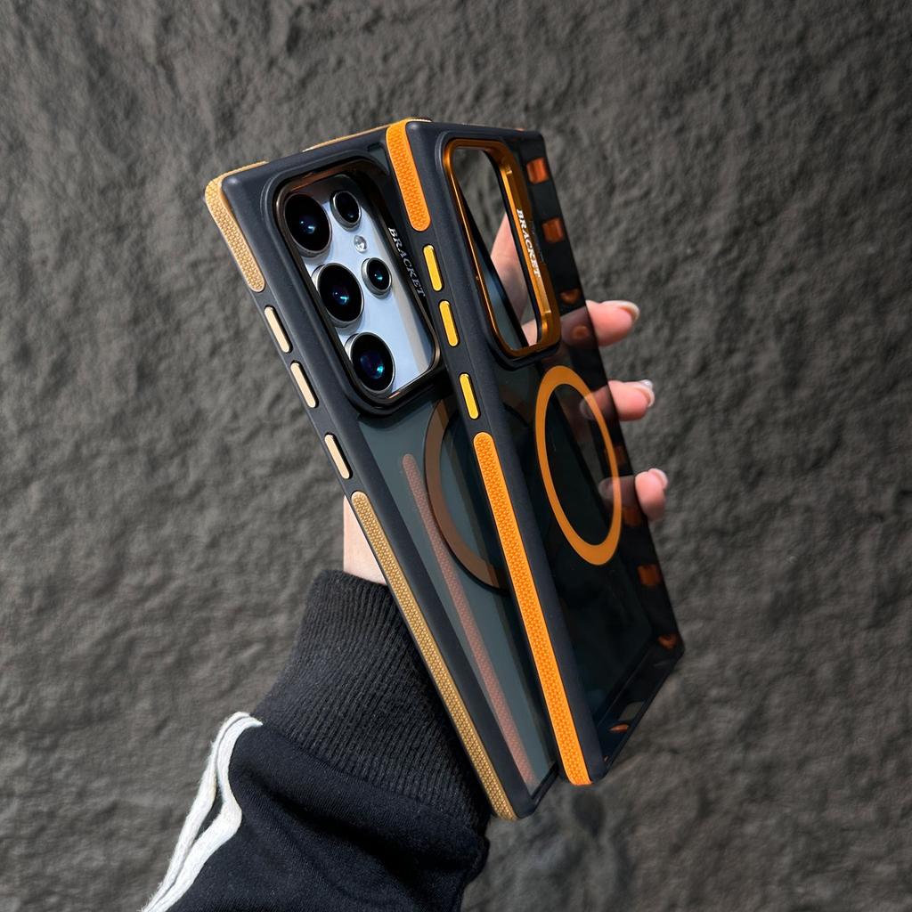 Best and Hot Selling Mobile Phone Accessories for Samsung S25 Ultra Magnetic Phone Case S24 Plus Creative Lens Holder Anti-drop