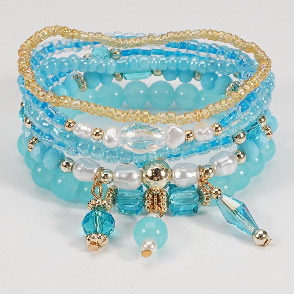 Bohemian Handmade Beaded Women's Bracelet Set - 6 Romantic Pieces