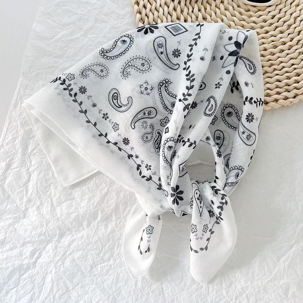 Vintage silk scarf, cashew nut versatile women's headscarf, hiphop fashion square scarf, hip-hop hip-hop scarf, headband, scarf.