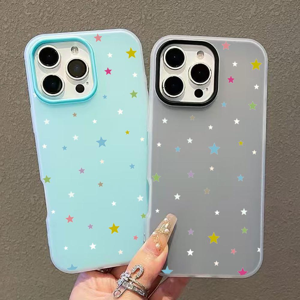 Luxury Pastel Color Cute Star Silicone Phone Case for Xiaomi Poco X7 X6 X5 Pro M6 Pro 4G Shockproof Protective Phone Cover