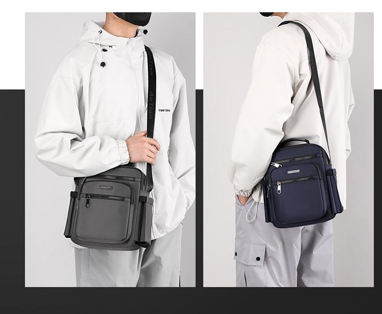 Men's Multi-Layer Business Crossbody Briefcase with Water Bottle Holder