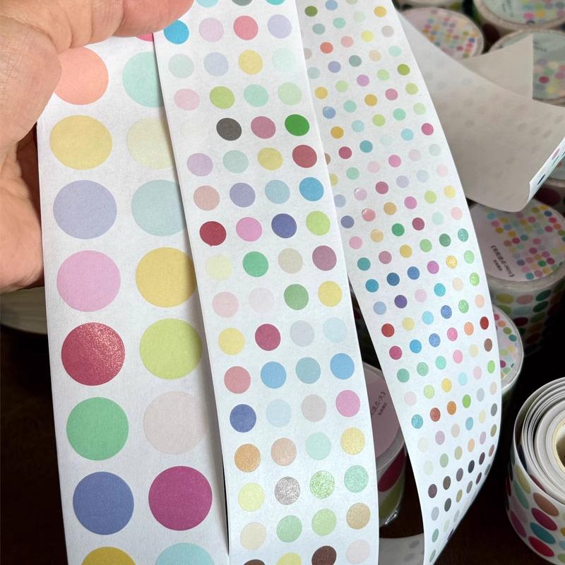 CaiCaiXuanXuan Multi-Color Washi Tape: Mini Polka Dot Die-Cut, Writable Adhesive for Journals