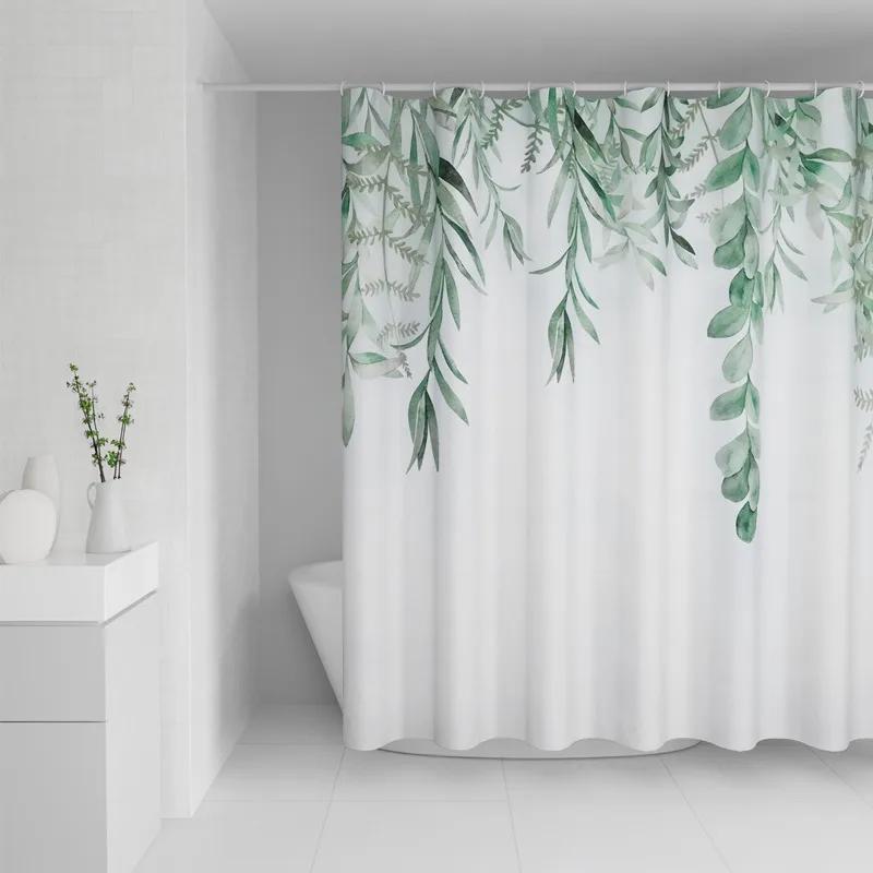 

Non-perforated Partition Curtain Modern Minimalist Small Flower Shower Curtain Digital Printing Bathroom Waterproof Curtain 180x180cm