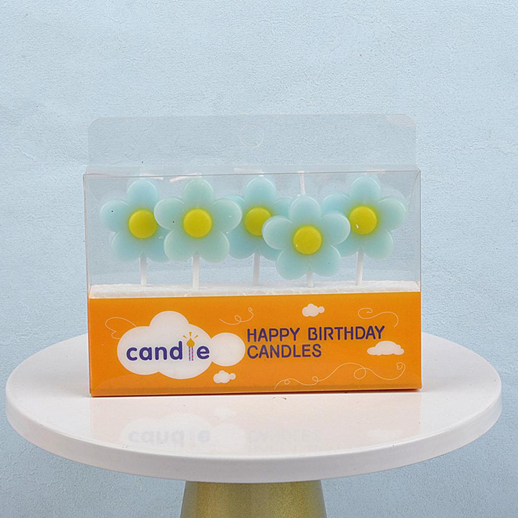 5 Pcs Korean style birthday candle small flower baby one year old confession proposal romantic party cake