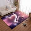 Elegant White Swan with Crown Design Carpet, Pink and Purple Background Suitable for Use As an Anti-slip for Living Room Bedroom Sofas