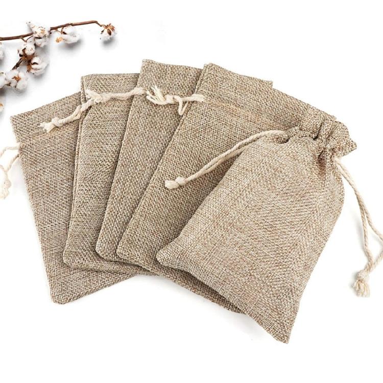 Set aus 20 wiederverwendbaren Leinenbeuteln mit Kordelzugverschluss, praktisch für Reisen