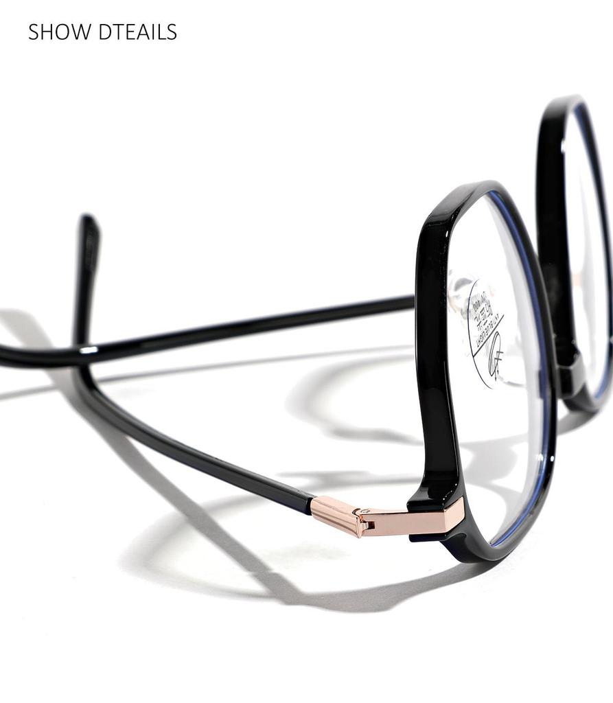 Xunge Retro Tea-Colored Flat Lens Glasses for Women