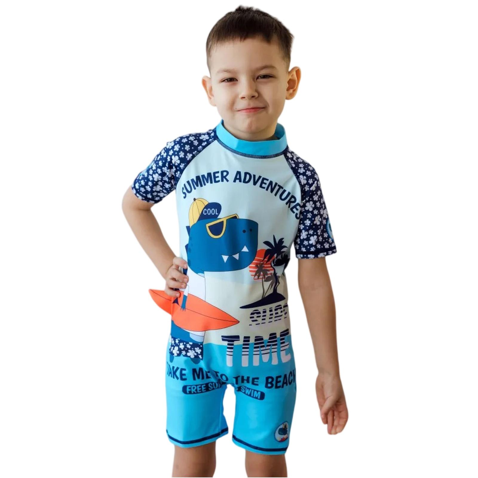 New Children s Swimsuit One-piece Boys  Cute Baby Boys  Swimsuit XL синий