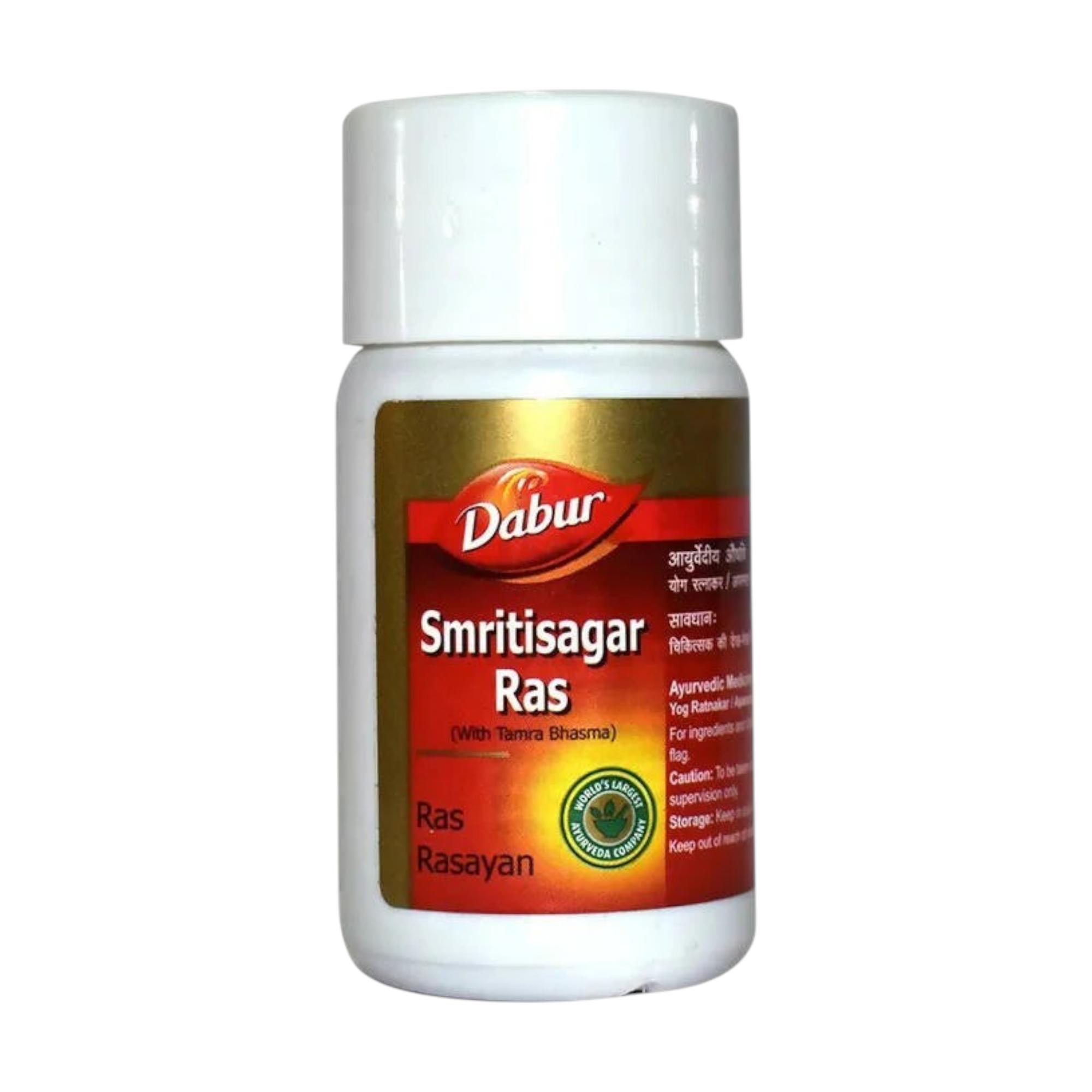 

Dabur Smritisagar Ras Tablets For Memory Support, Brain Wellness & Nervine Care | 40 Tablets Herbal Supplement