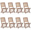 Folding Outdoor Chair - EXCLUSIVE HOUSE - Acacia - Set of 8 - Oiled Finish - Weather Resistant